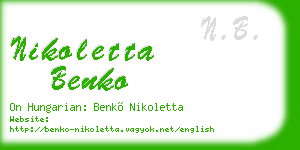 nikoletta benko business card